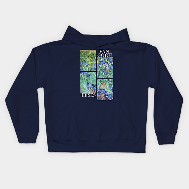 Van Gogh Irises Stylised Kids Hoodie by Vincent Van Gogh T-Shirts